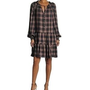 Max Studio Plaid Dress - Black and Navy